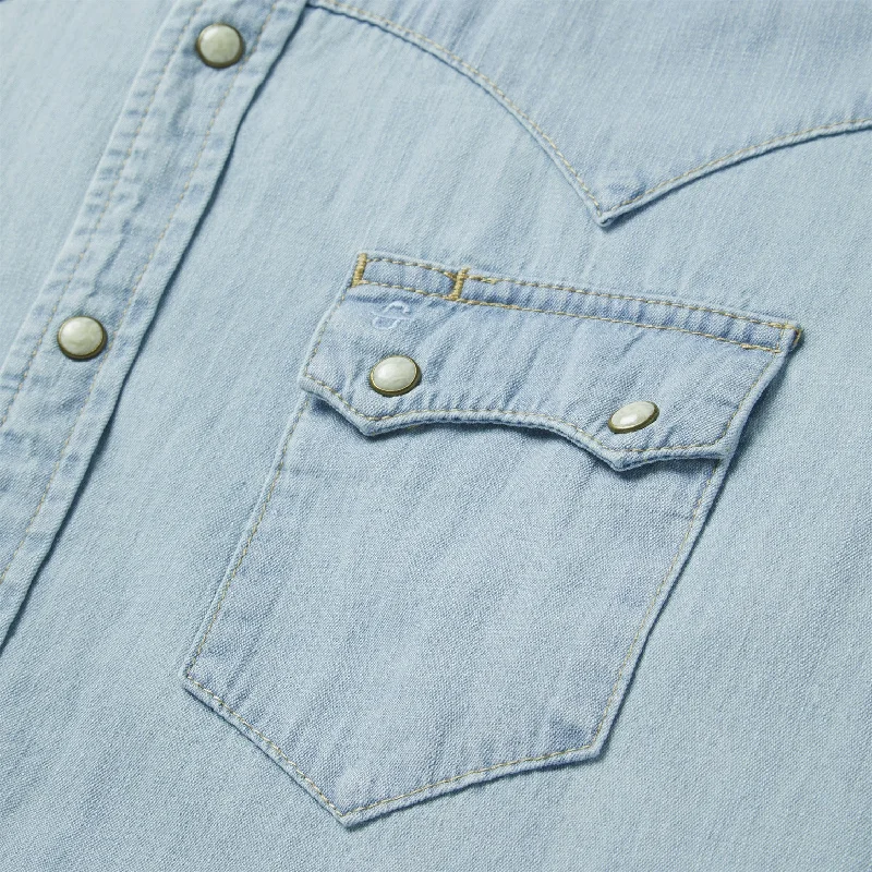 Light Blue Denim Western Shirt