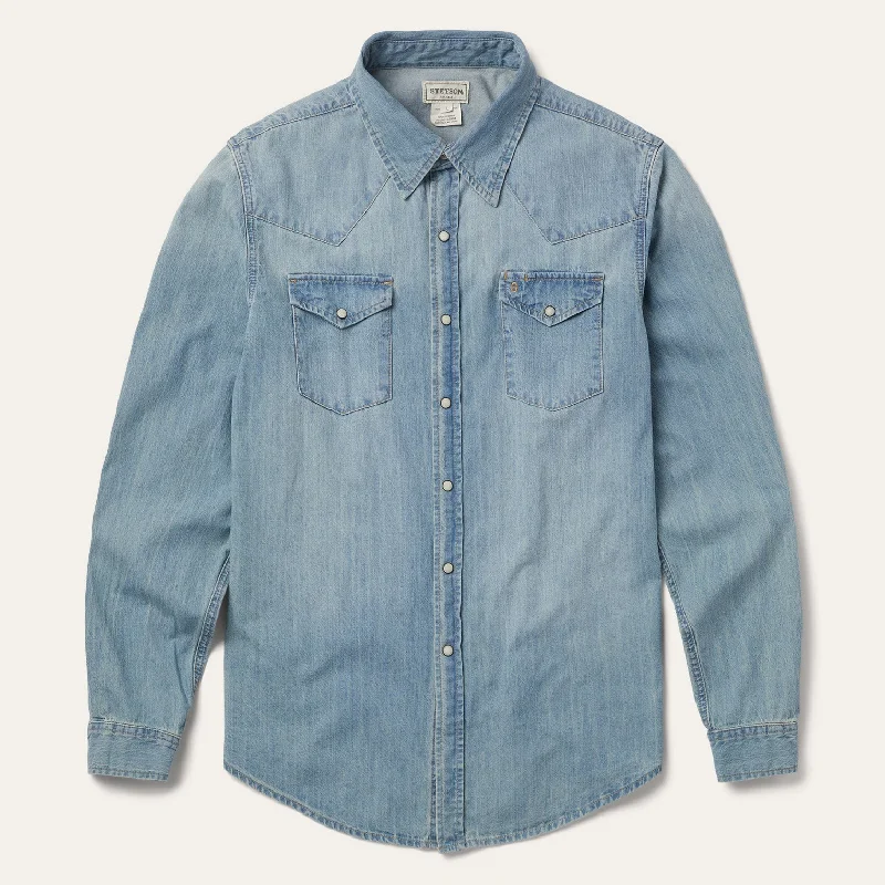 Long-Sleeved Denim Shirt