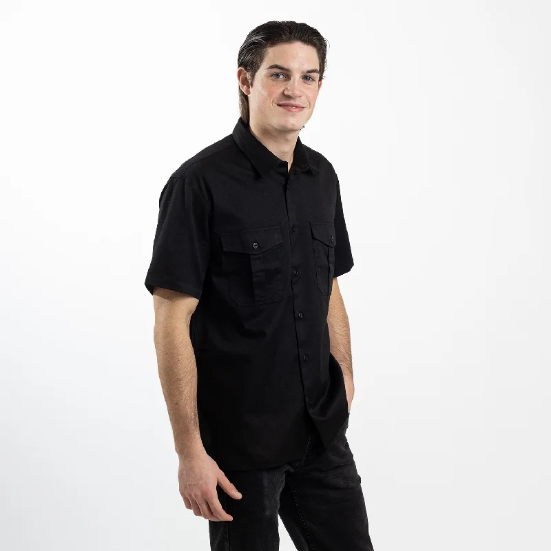 Men's Short Sleeve Black Utility Shirt