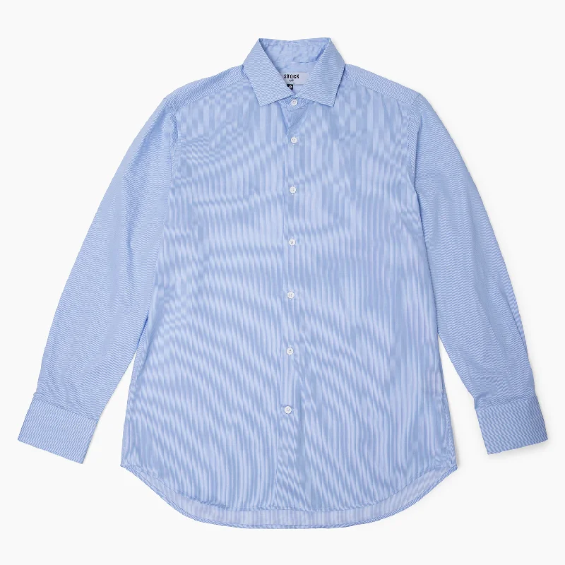 Men's Blue Striped Dress Shirt