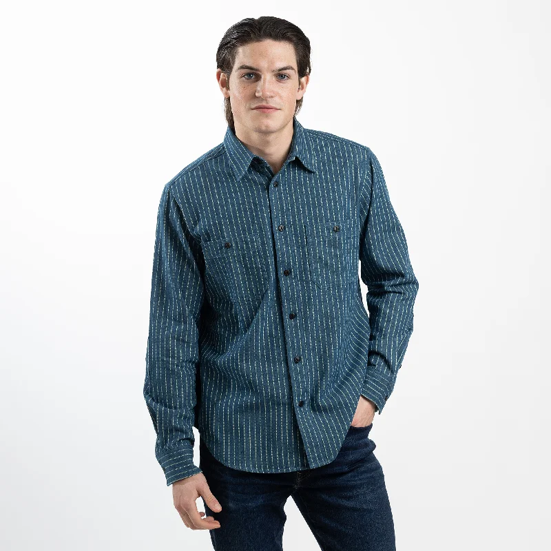 Men's Blue Wabash Striped Shirt