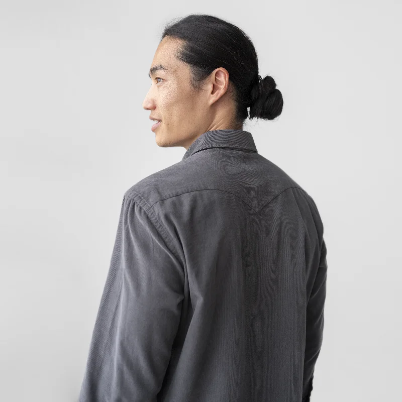 Men's Charcoal Corduroy Western Shirt