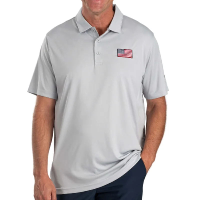 Men's Puma Golf Performance American Flag Polo Gray