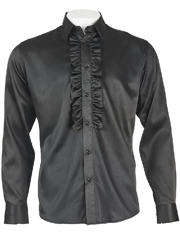 Men's Ruffle Shirt color Black