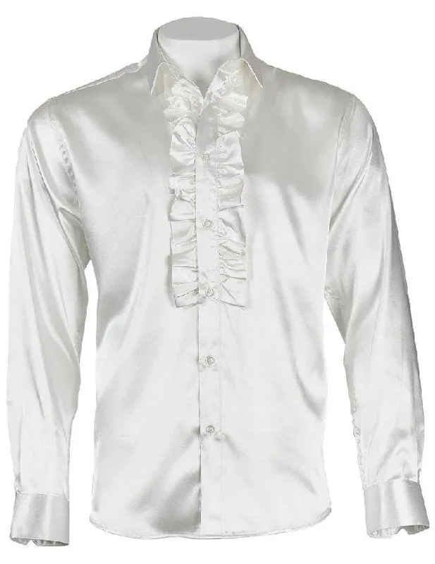 Men's Ruffle Shirt color white