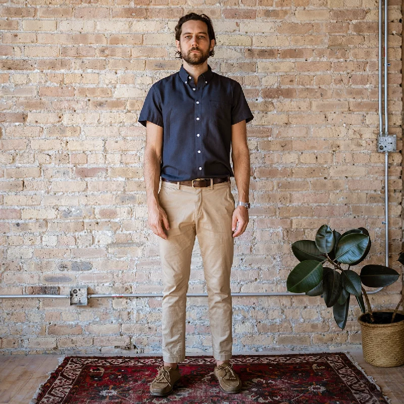 Men's Short Sleeve Deep Indigo Service Oxford