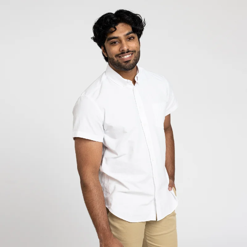 Men's Short Sleeve White Service Oxford