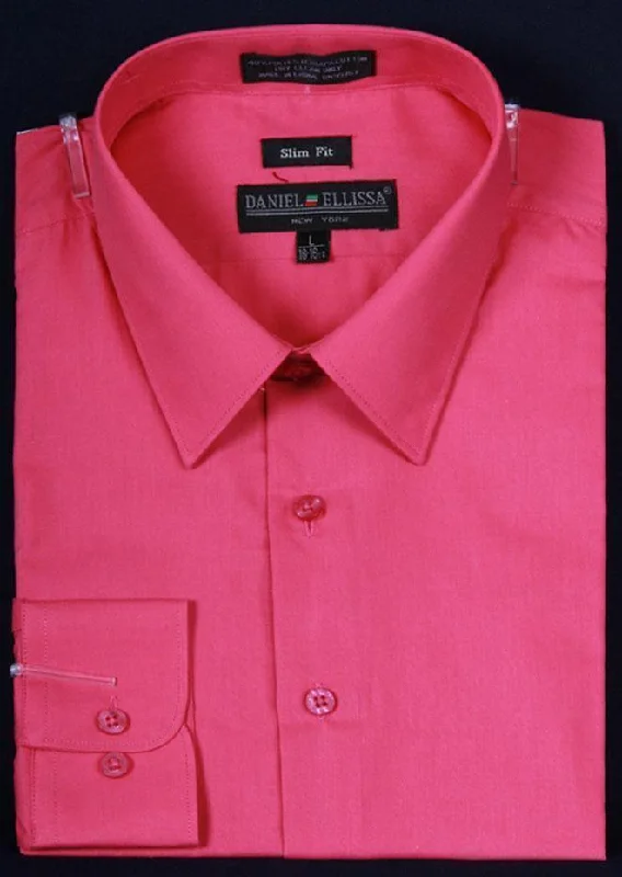 Men's Slim Fit Dress Shirt Color Fuchsia