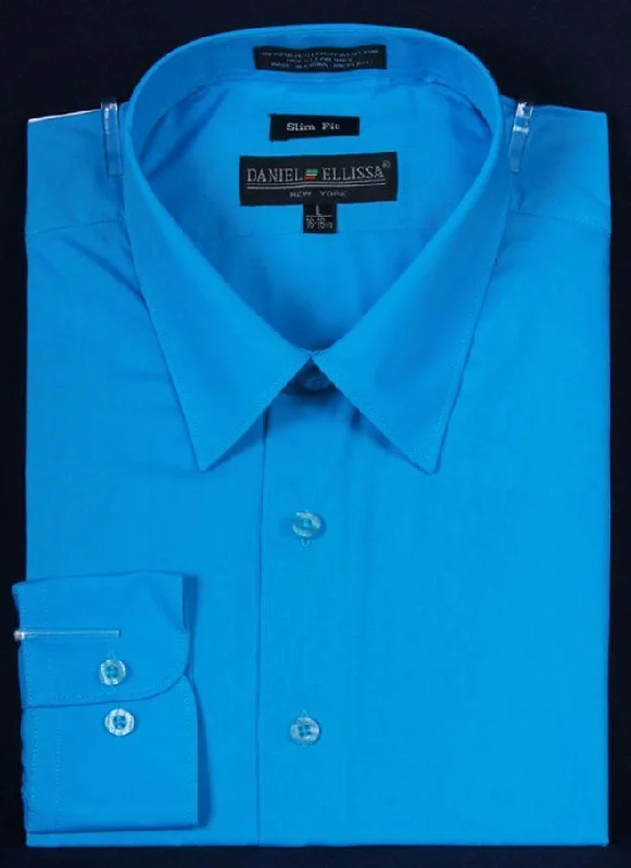 Men's Slim Fit Dress Shirt Color Turquoise