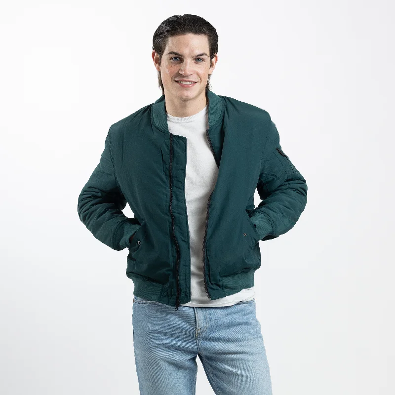 Men's Spruce Bomber Jacket with Quilted Lining