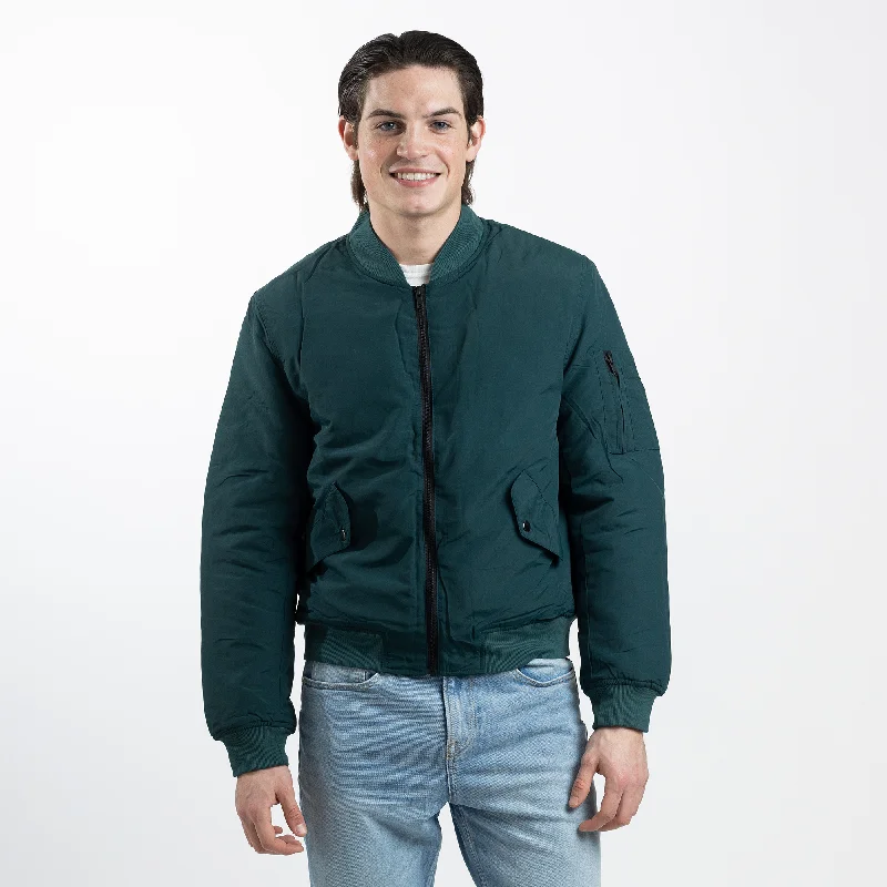 Men's Spruce Bomber Jacket with Quilted Lining