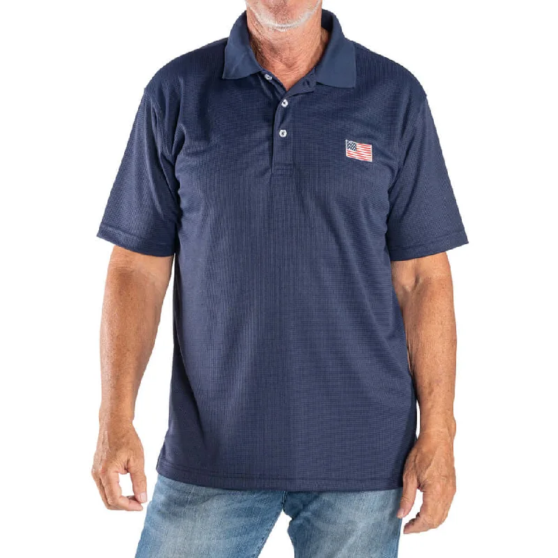 Men's US Flag Performance Grid Polo