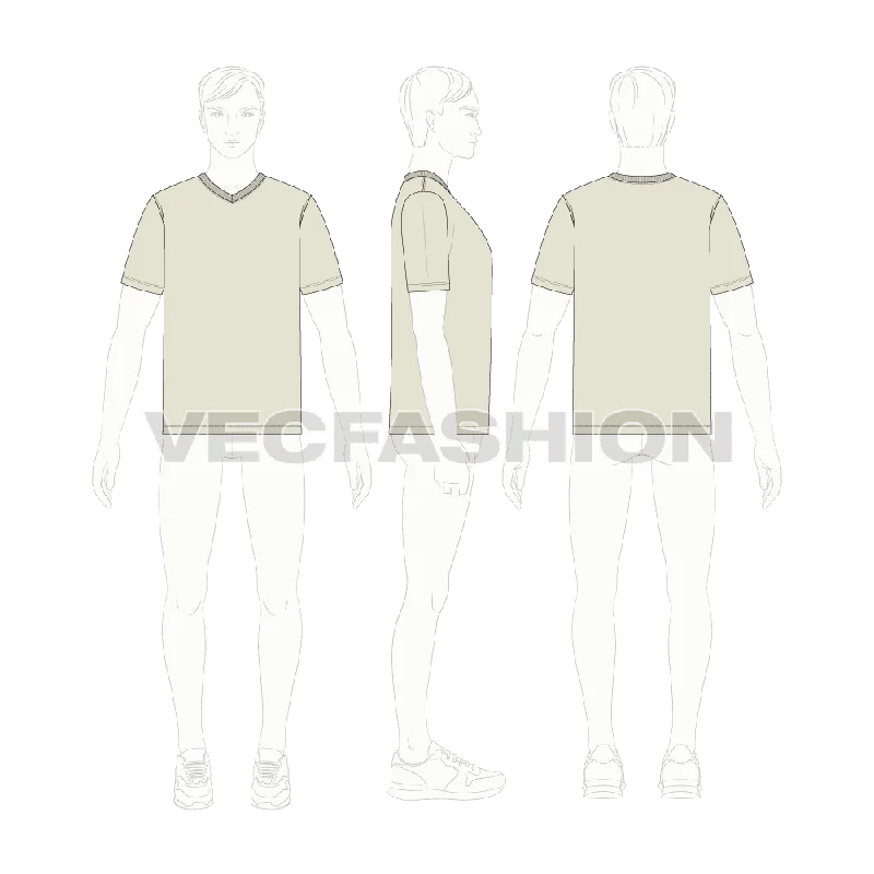 Mens V-neck T-shirt