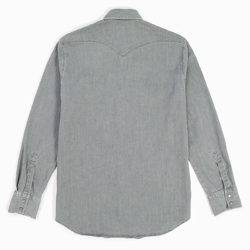 Men's Washed Gray Denim Frontier Shirt