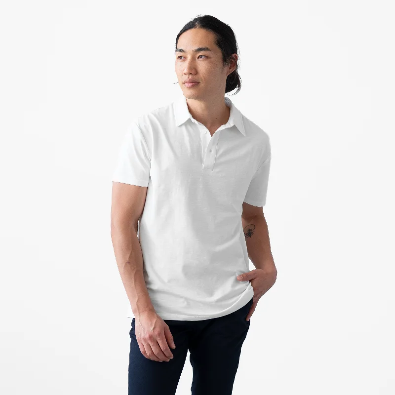 Men's White Technical Polo