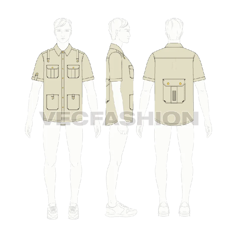 Mens Work Shirt Fashion Template