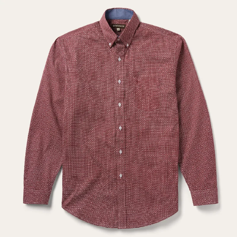 Micro Print Button-Front Shirt