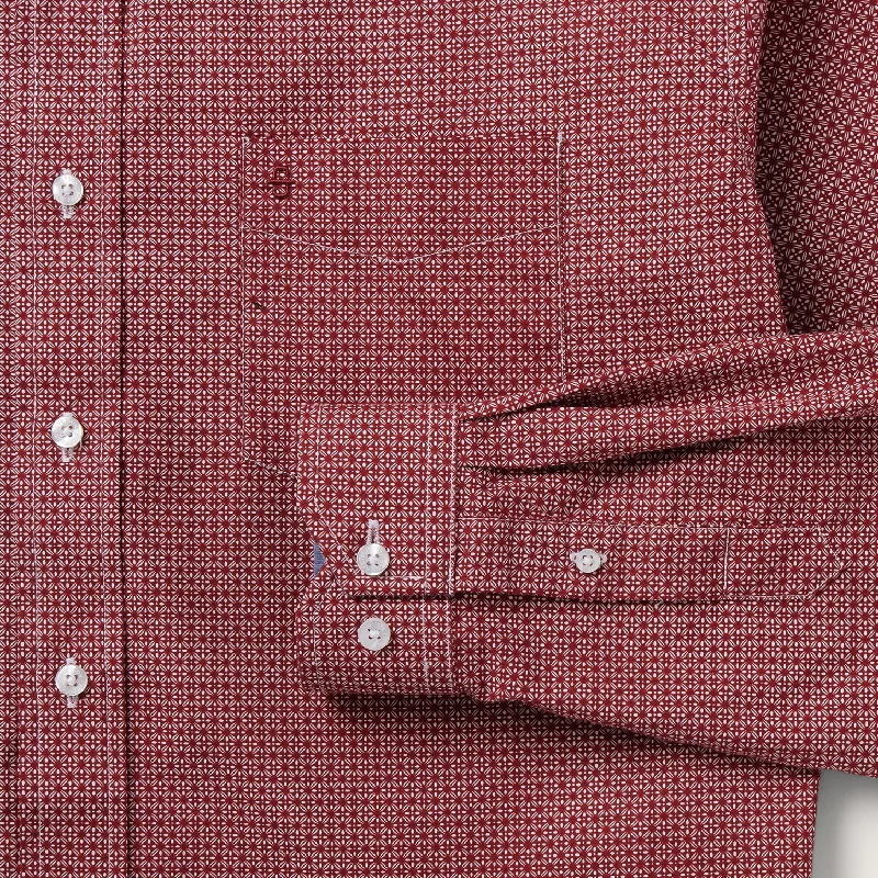 Micro Print Button-Front Shirt