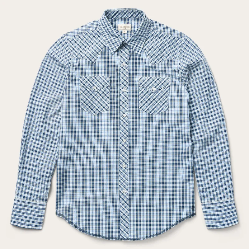 Modern Snap Front Shirt in Mini Check