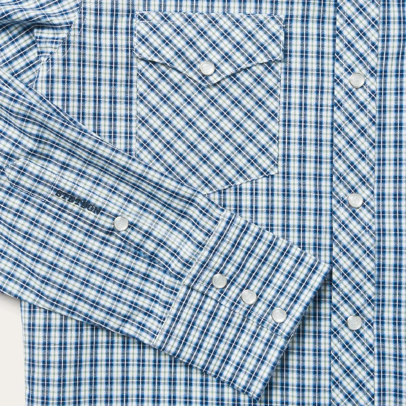 Modern Snap Front Shirt in Mini Check