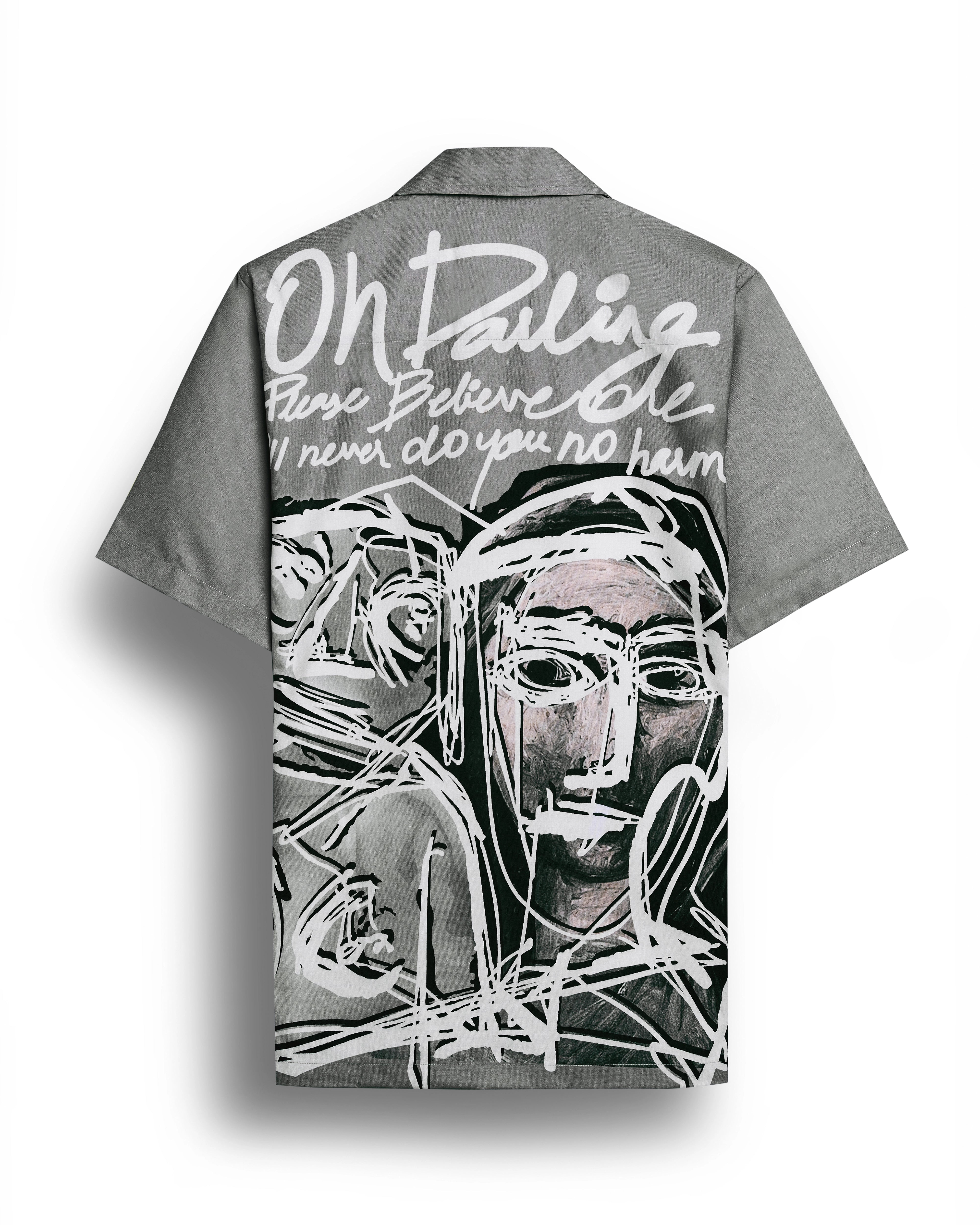 OhDarling back printed camp collar shirt for men