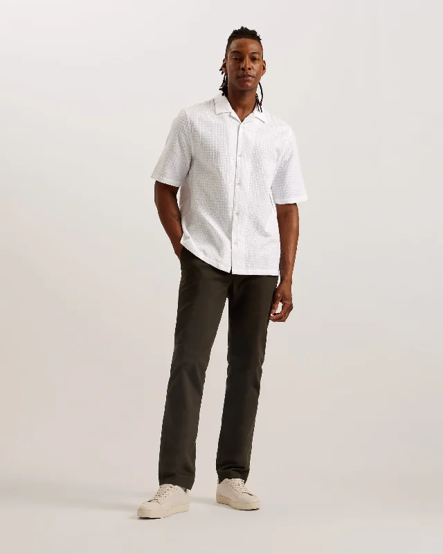 Oise Relaxed Fit Textured Cotton Shirt White