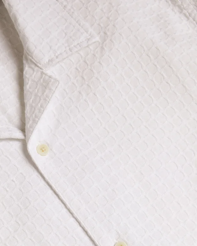 Oise Relaxed Fit Textured Cotton Shirt White