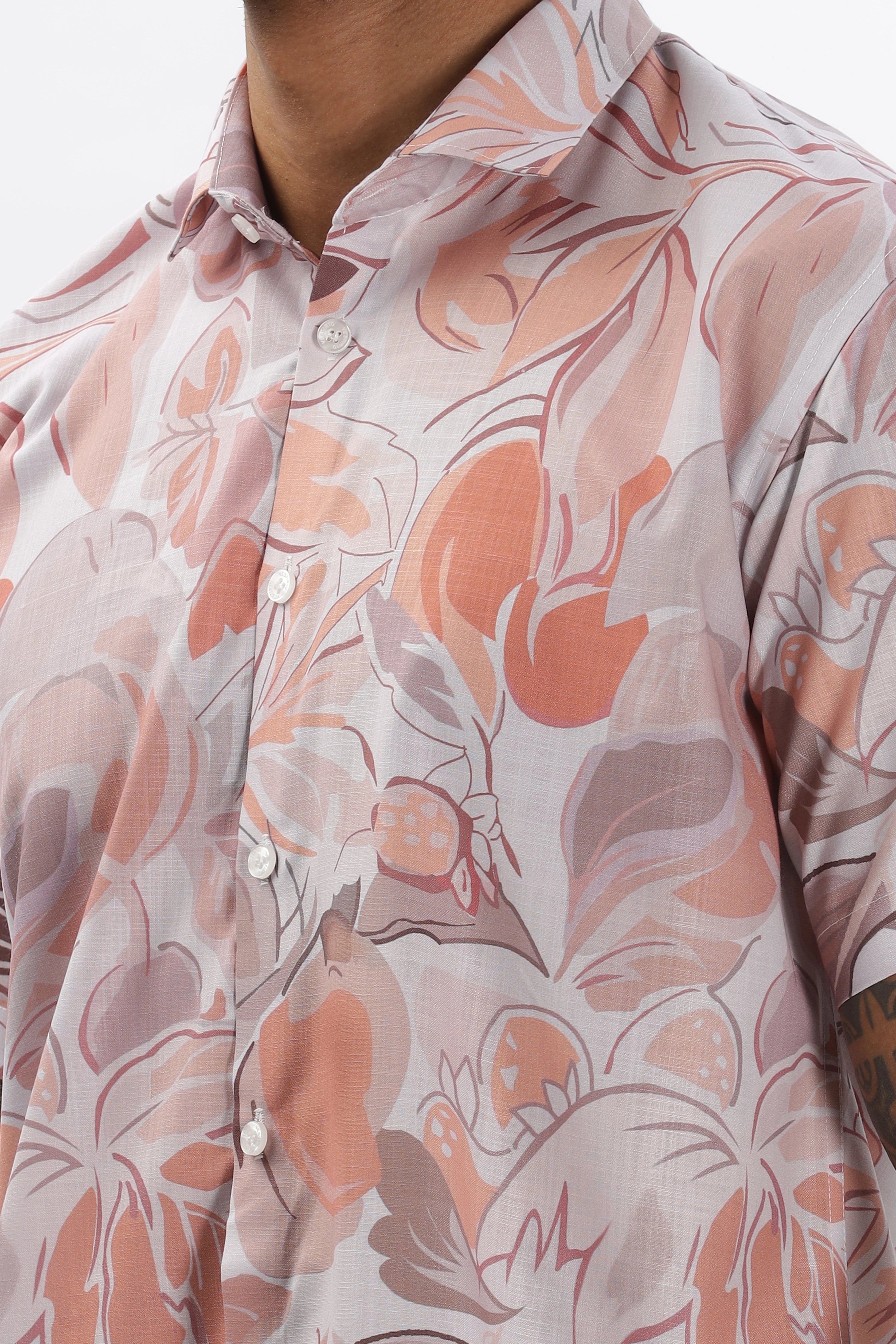 Pink bloom printed shirt