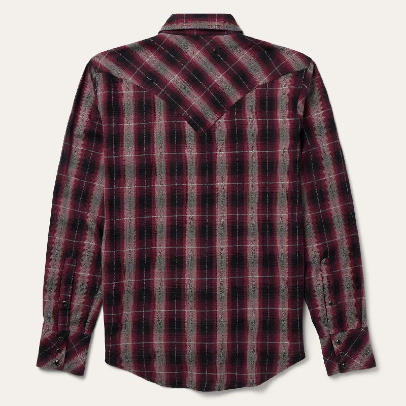 Red Marl Plaid Western Shirt