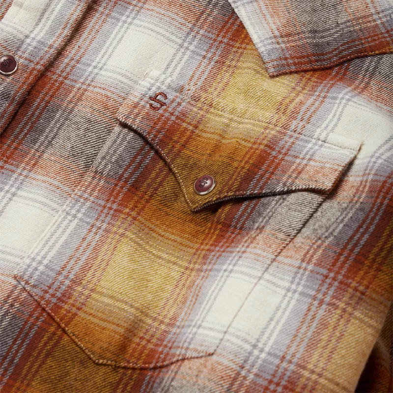 Rust Plaid Flannel Western Shirt