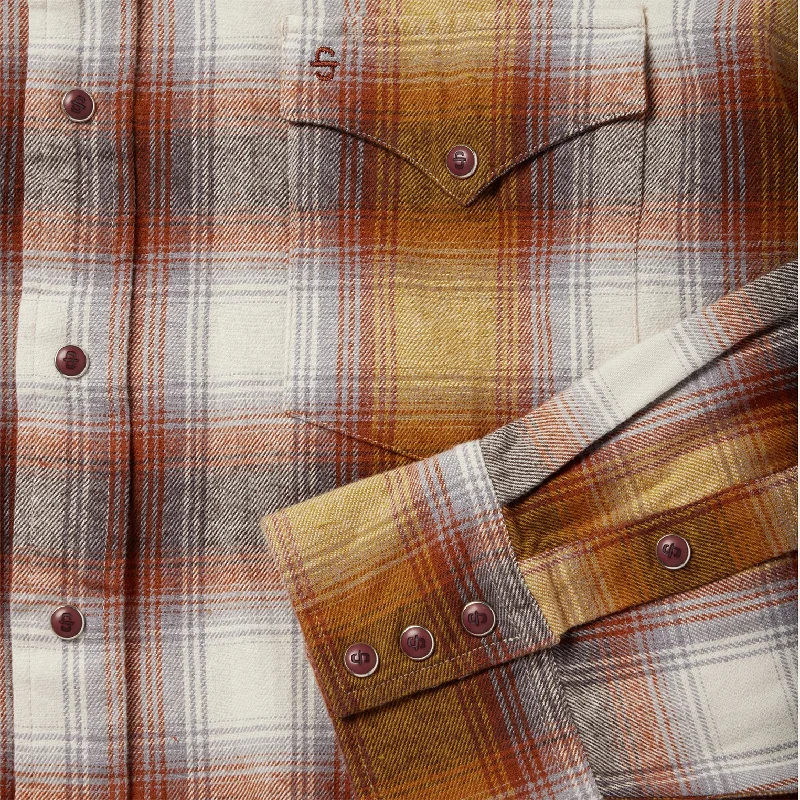 Rust Plaid Flannel Western Shirt