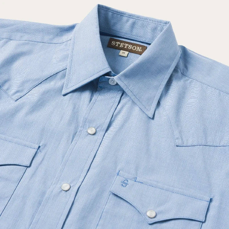 Blue End On End Solid Shirt