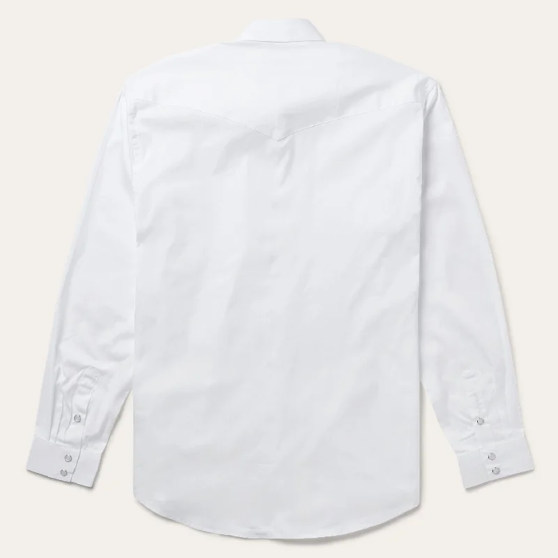 White Pinpoint Oxford Western Shirt