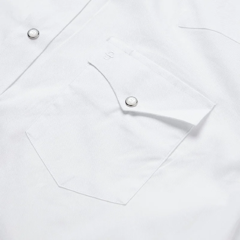 White Pinpoint Oxford Western Shirt