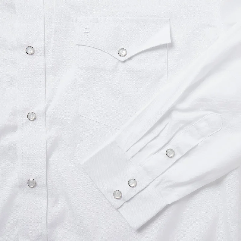 White Pinpoint Oxford Western Shirt