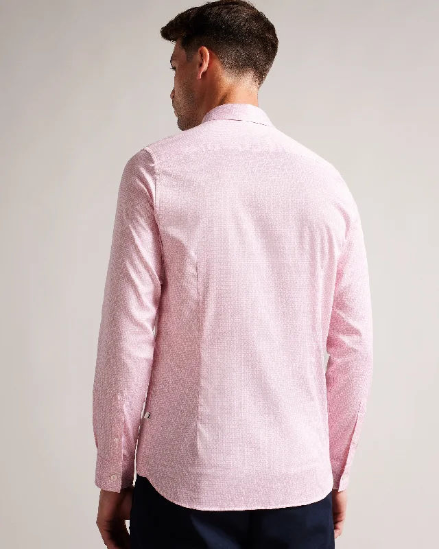 Willet Long Sleeve Geometric Print Shirt Pl-Pink