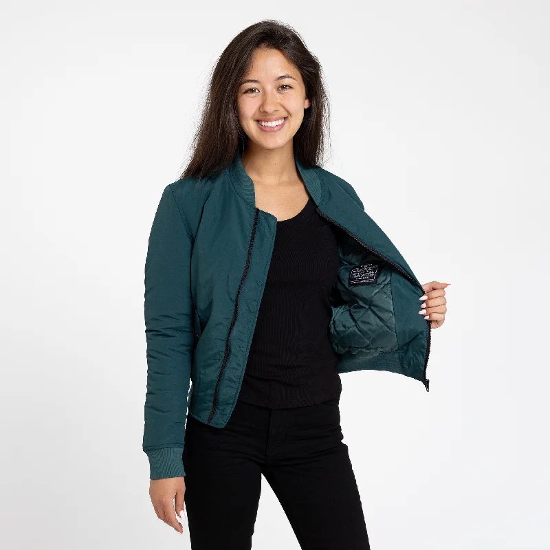 Women's Spruce Bomber Jacket with Quilted Lining