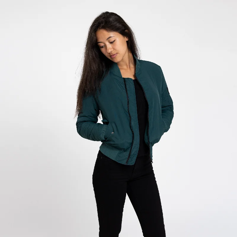 Women's Spruce Bomber Jacket with Quilted Lining