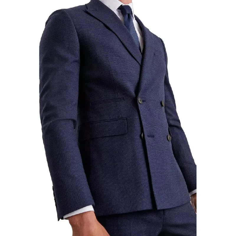 Burton Mens Double-Breasted Slim Suit Jacket