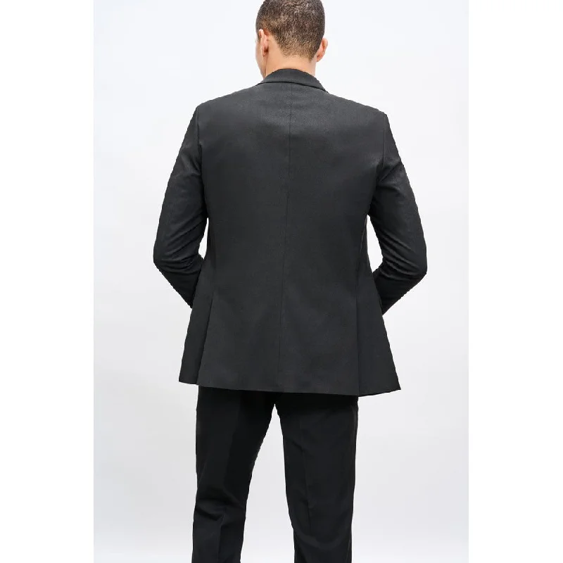 Burton Mens Essential Single-Breasted Slim Suit Jacket