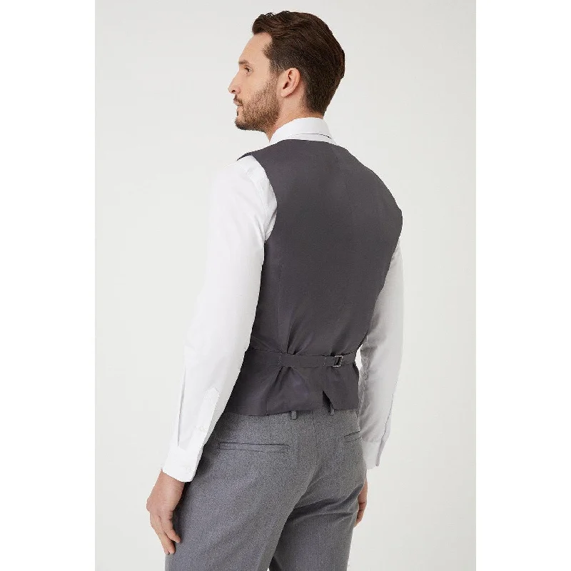 Burton Mens Herringbone Double-Breasted Tailored Waistcoat