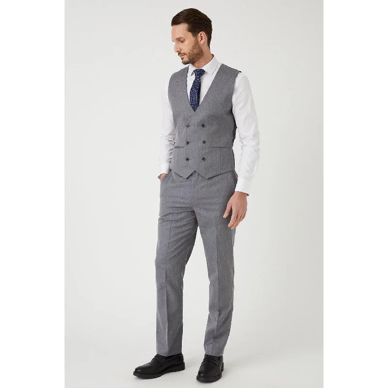 Burton Mens Herringbone Double-Breasted Tailored Waistcoat