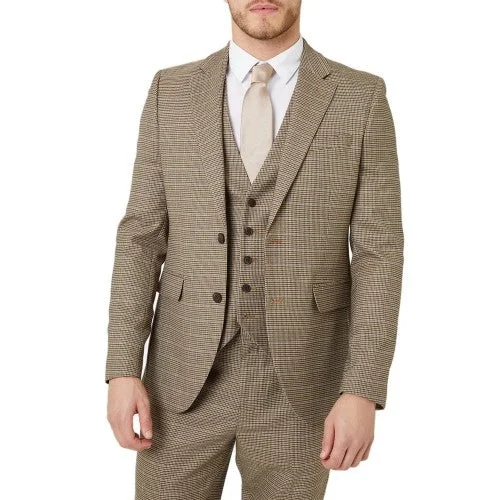 Burton Mens Puppytooth Slim Suit Jacket