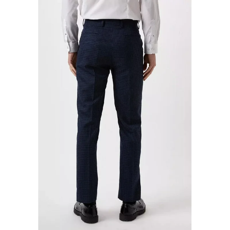 Burton Mens Small Scale Check Slim Suit Trousers