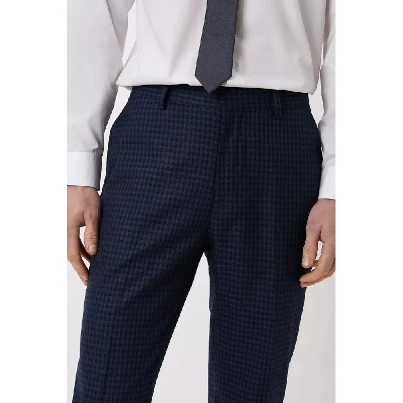 Burton Mens Small Scale Check Slim Suit Trousers