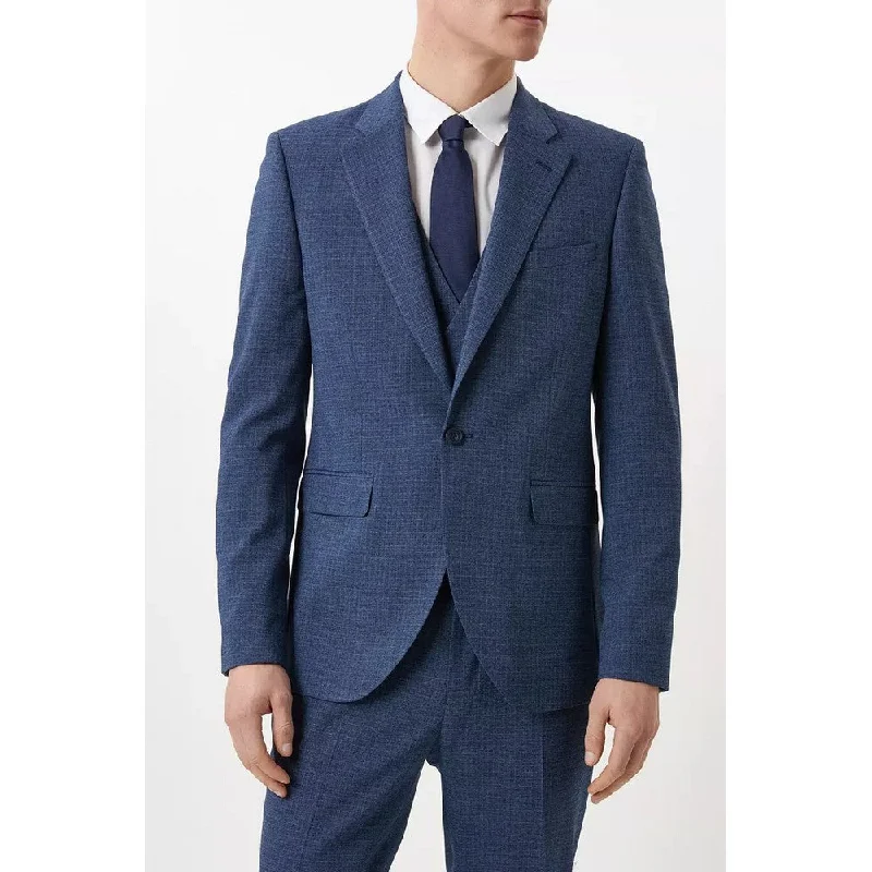 Burton Mens Textured Slim Suit Jacket