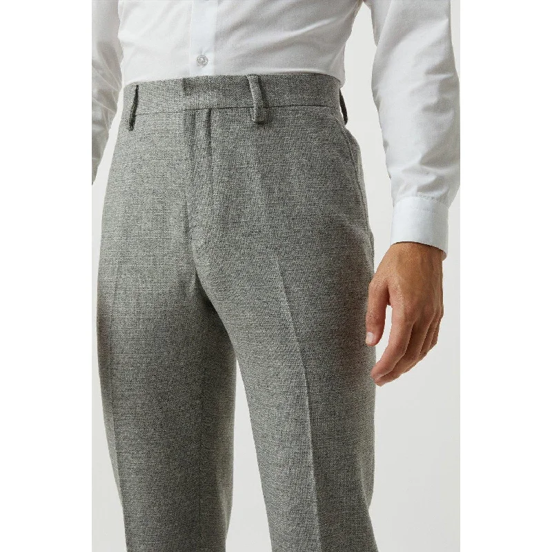 Burton Mens Tweed Crosshatch Slim Suit Trousers