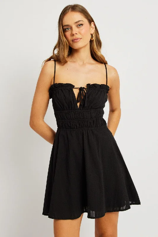 Black Fit And Flare Dress Mini