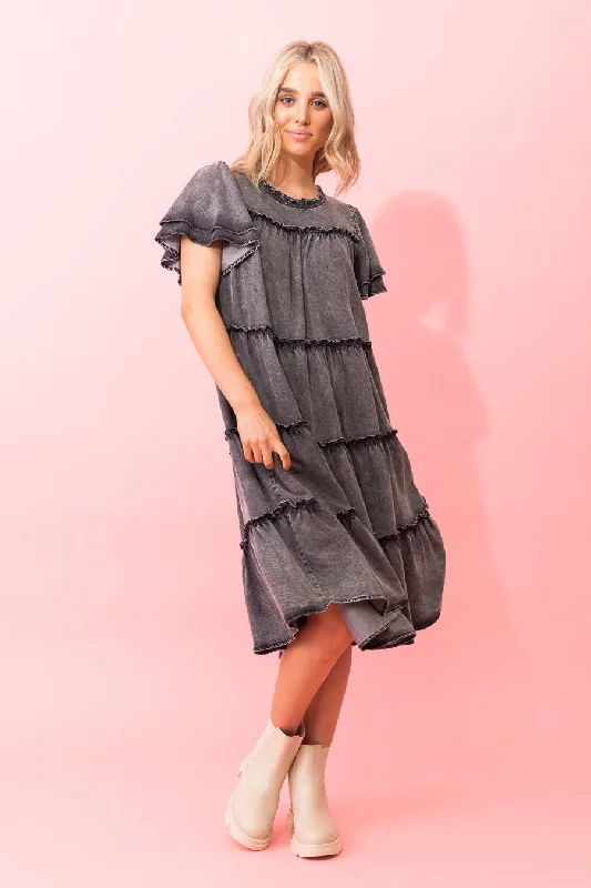 Arianna Dress Black Wash Lyocell