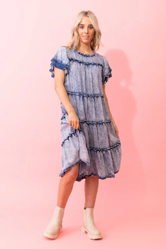 Arianna Dress Blue Wash Lyocell